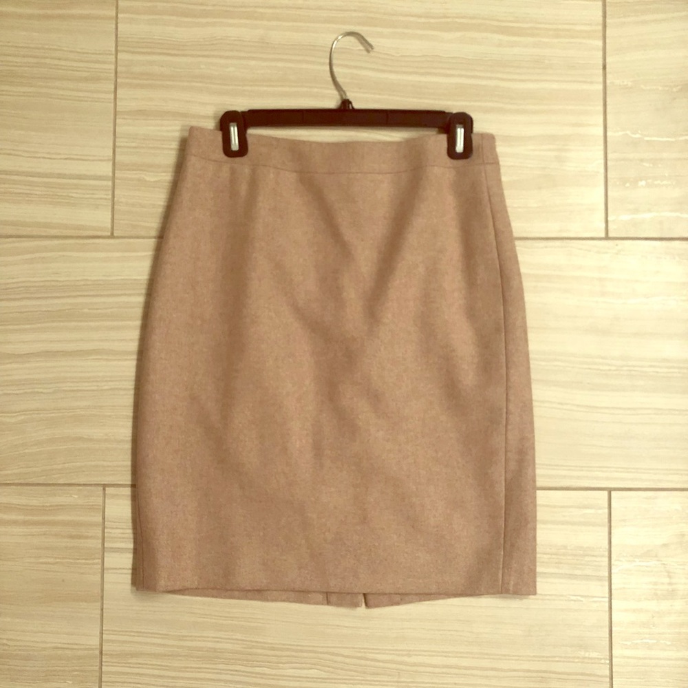 Light brown wool skirt.